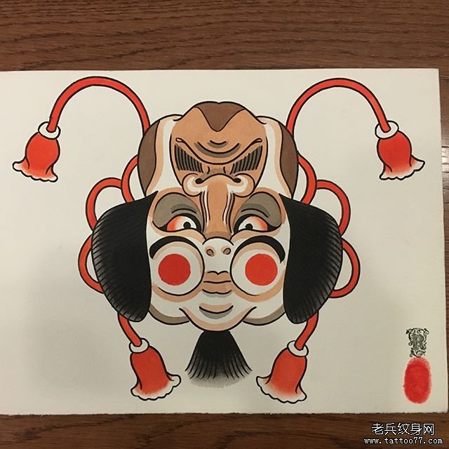 日式色彩多福纹身