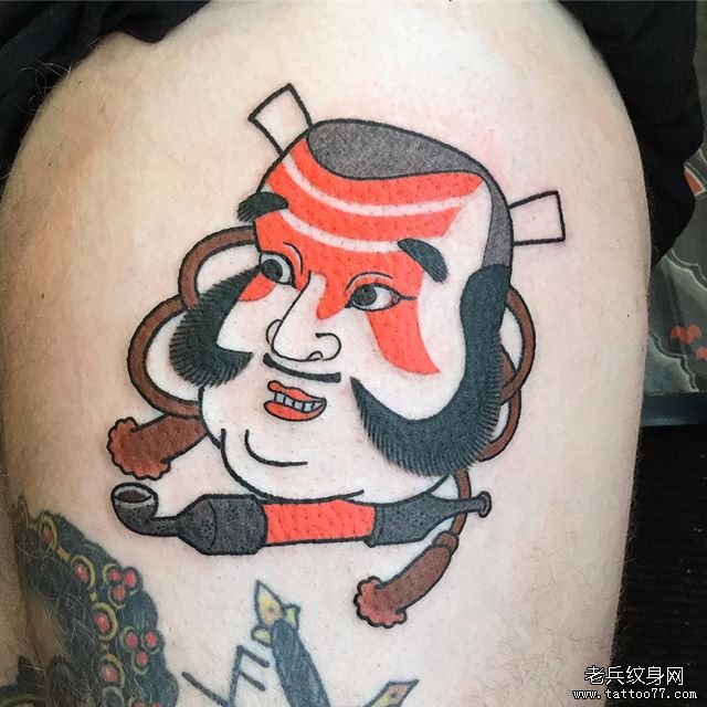 日式色彩武士纹身