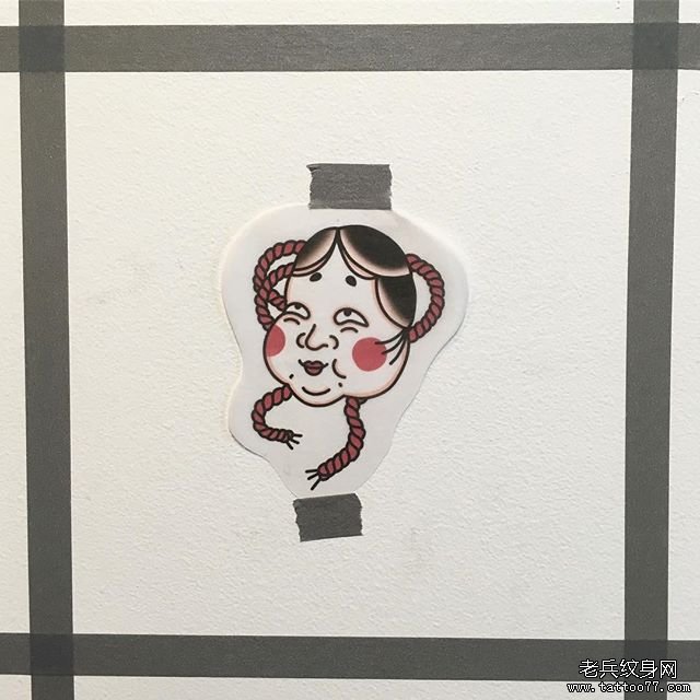 色彩日式多福纹身