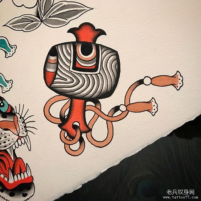 日式色彩福锤纹身