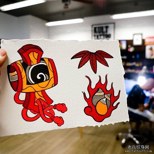 色彩日式福锤纹身