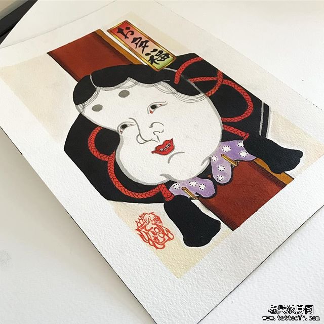 日式色彩多福纹身
