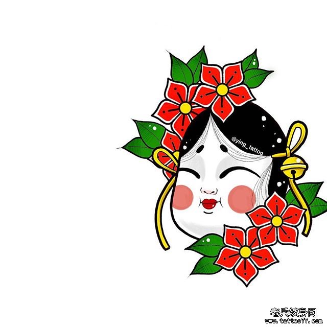 日式色彩多福纹身
