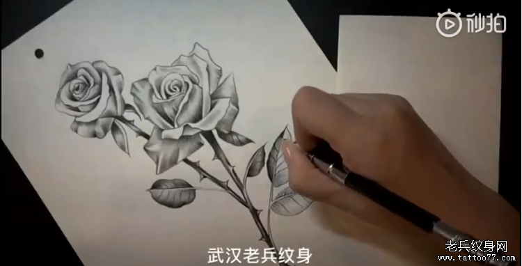 玫瑰花设计纹身视频