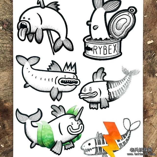 简笔画海豹小图集纹身