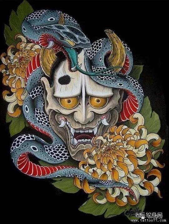 纹身素材第771期——日式蛇纹身 