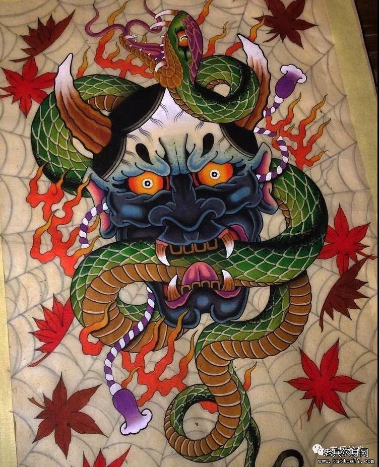 纹身素材第771期——日式蛇纹身 