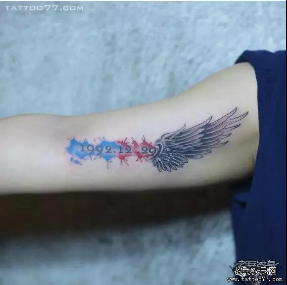 老兵店内作品欣赏——男生大臂内侧纹身（下）