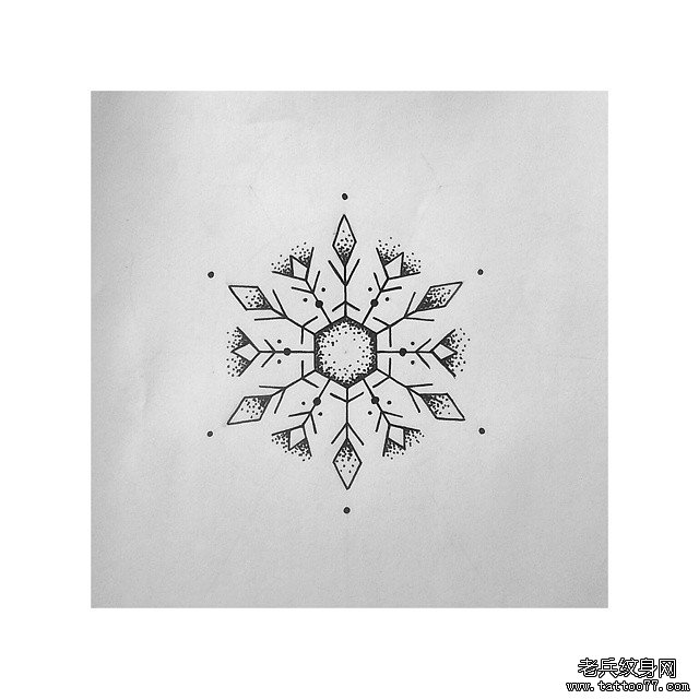 小清新雪花纹身手稿