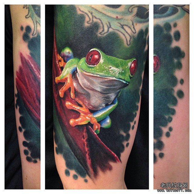 写实青蛙纹身图案