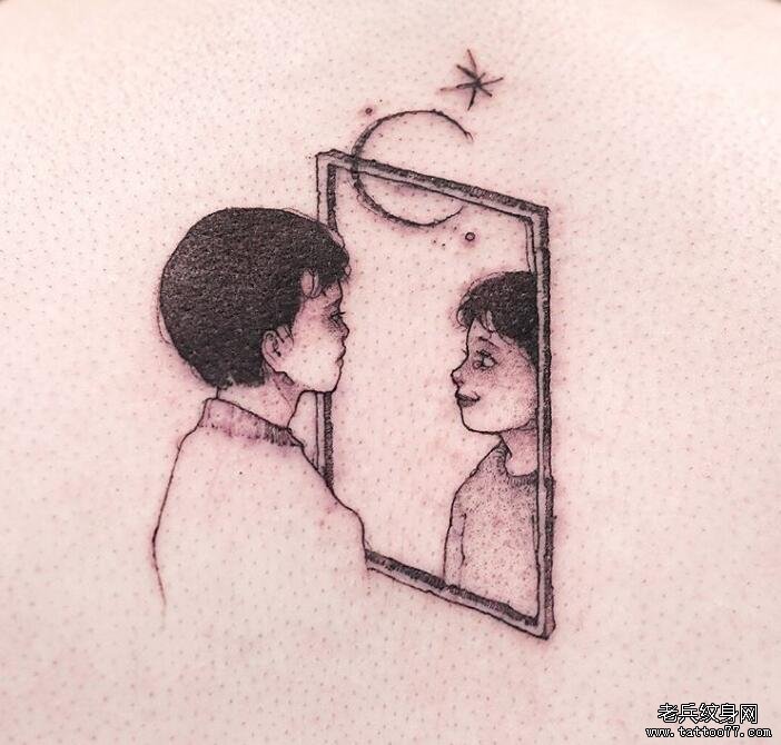 小清新个性情侣小孩纹身图案