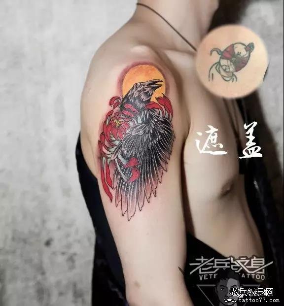 老兵店内作品欣赏——乌鸦纹身