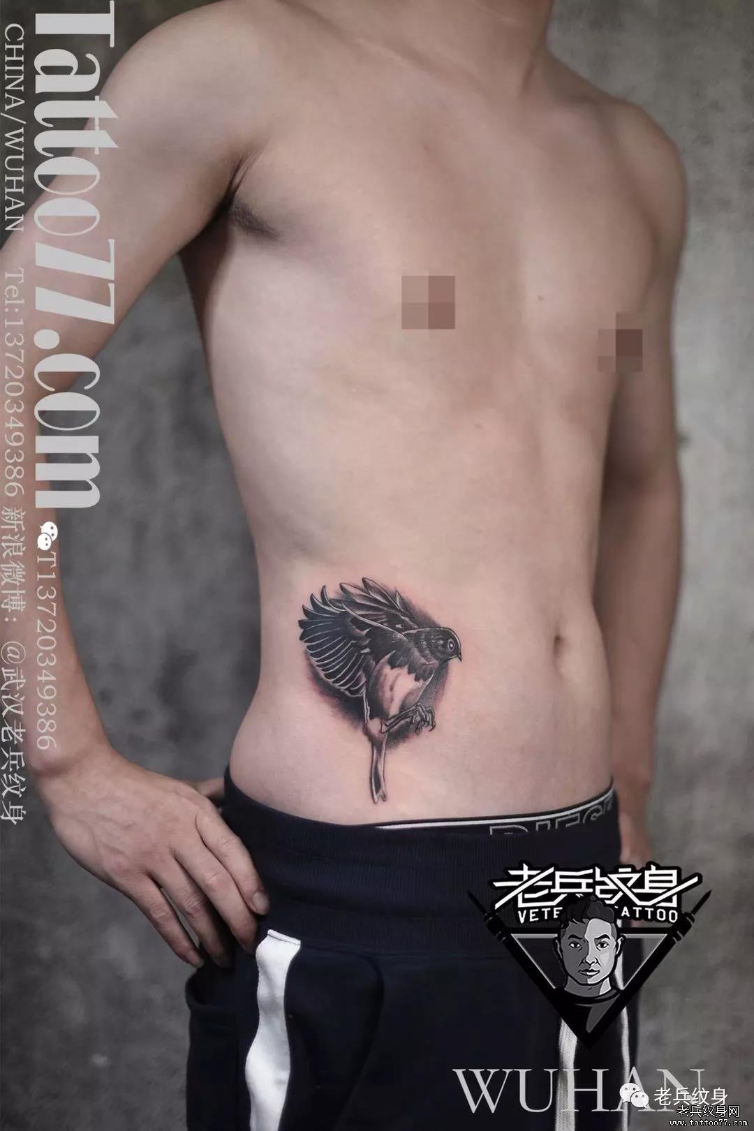 老兵店内作品欣赏——乌鸦纹身