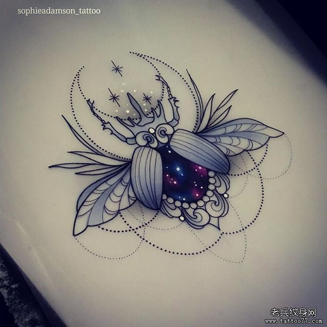 昆虫星空纹身手稿