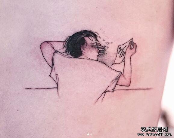 手臂小清新男生纹身