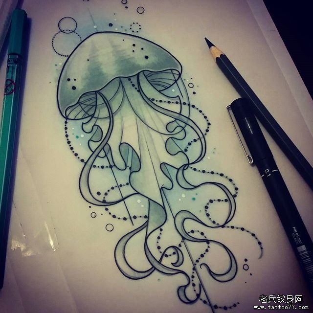 水母纹身手稿