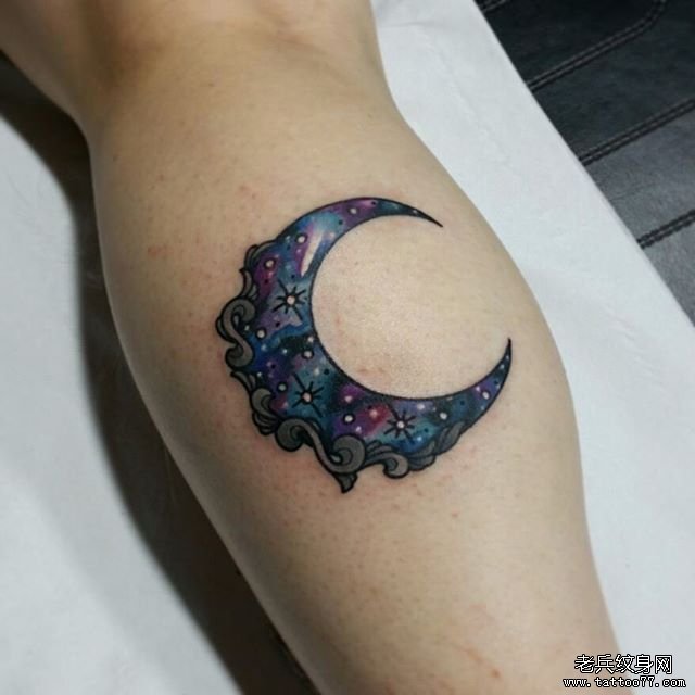 月亮星空纹身手稿