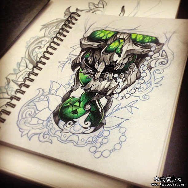 骷髅纹身手稿