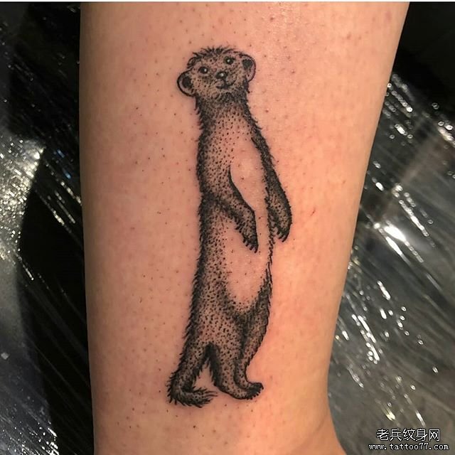 个性点刺树懒纹身图案