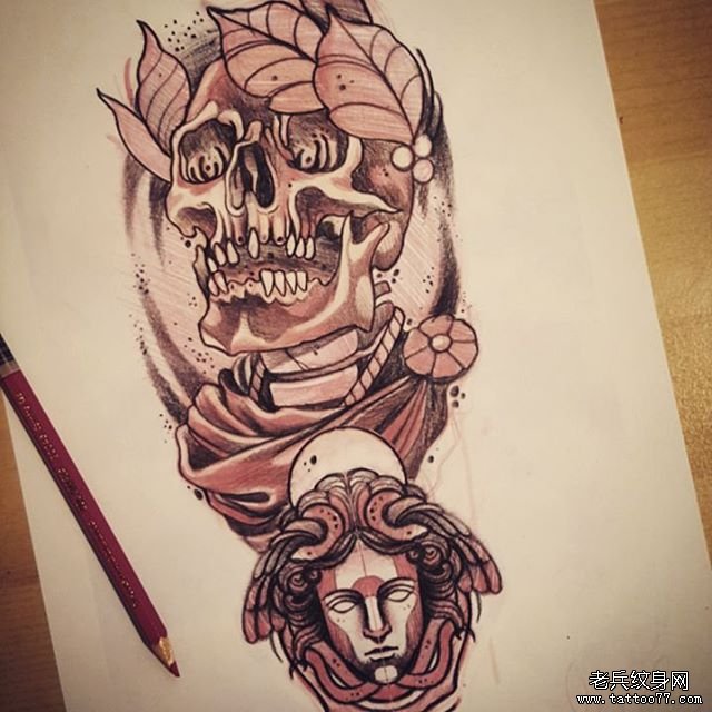 骷髅女郎纹身手稿