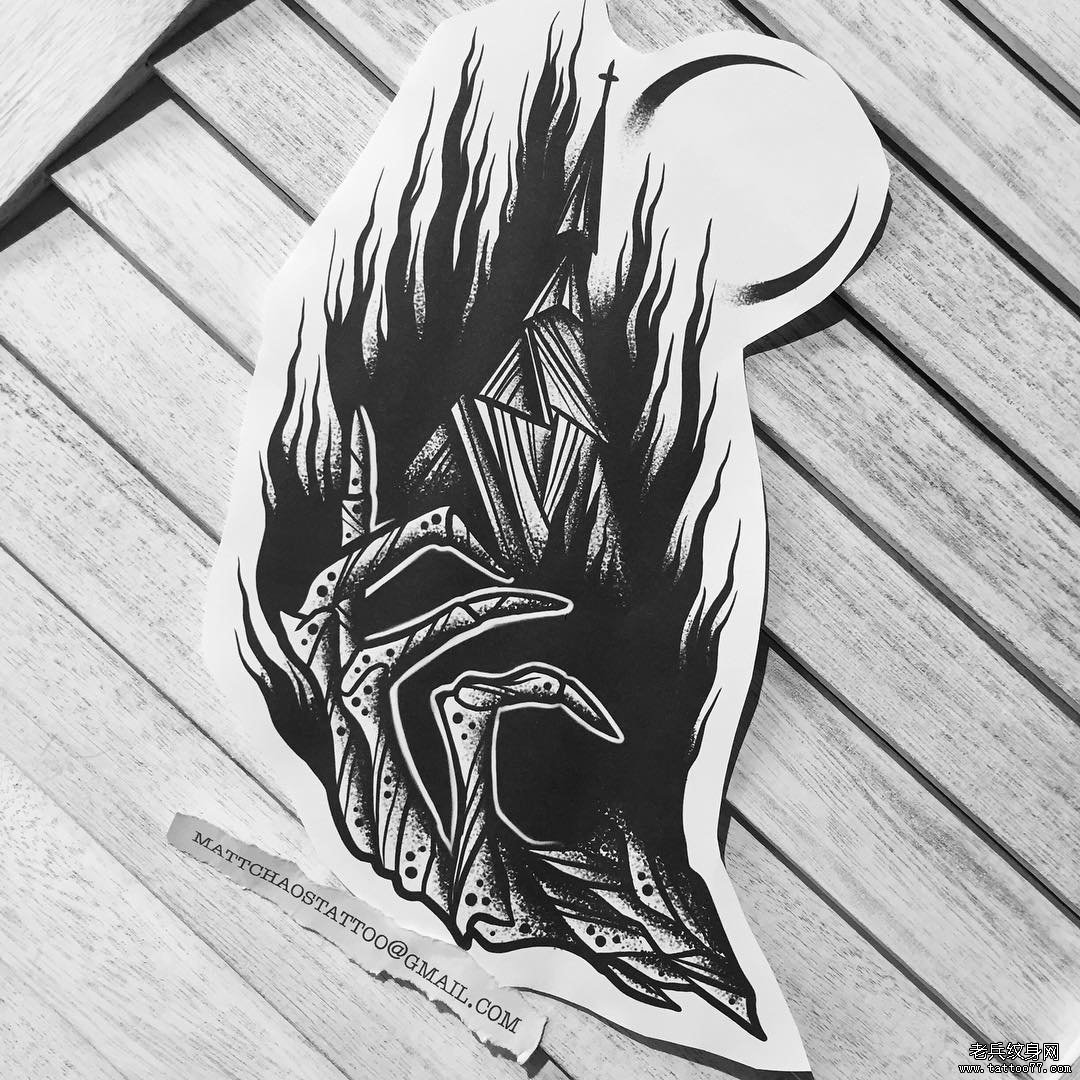 黑灰手房子tattoo