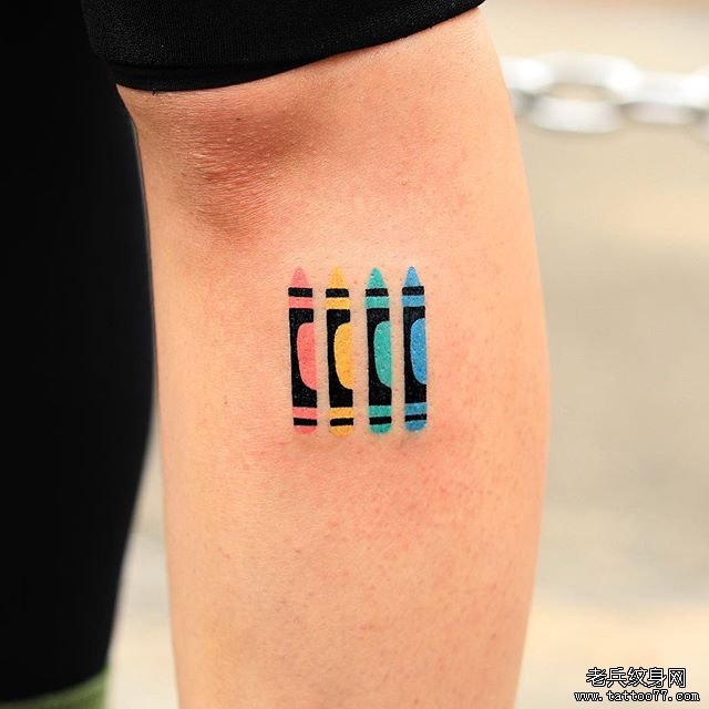 小清新蜡笔纹身图案