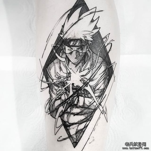 黑灰卡卡西纹身