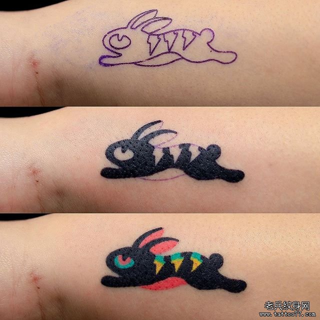 小清新兔子纹身图案