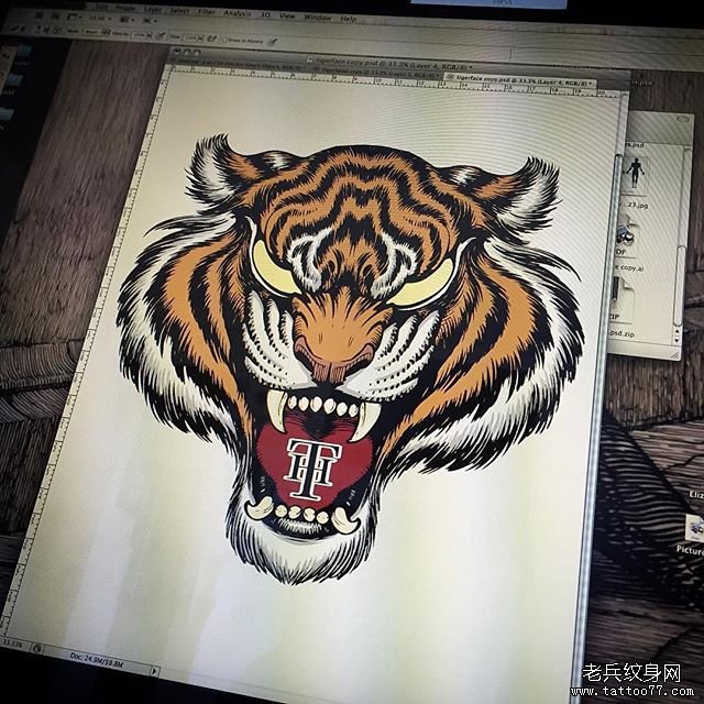 school老虎纹身图案