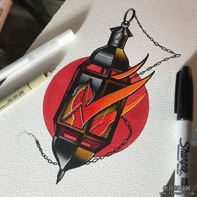 school灯纹身图案