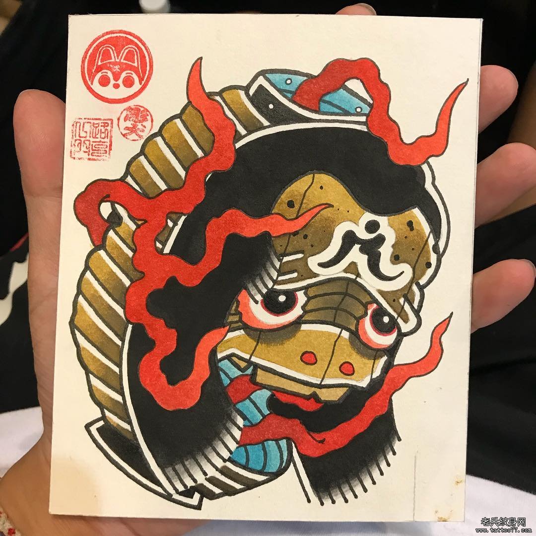 个性日式彩色纹身手稿