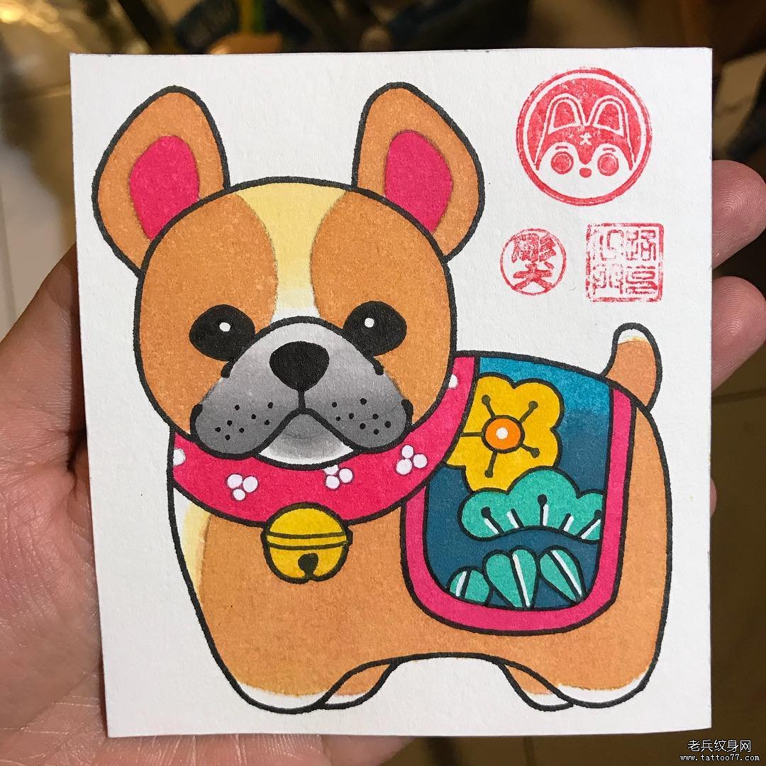 个性狗纹身手稿