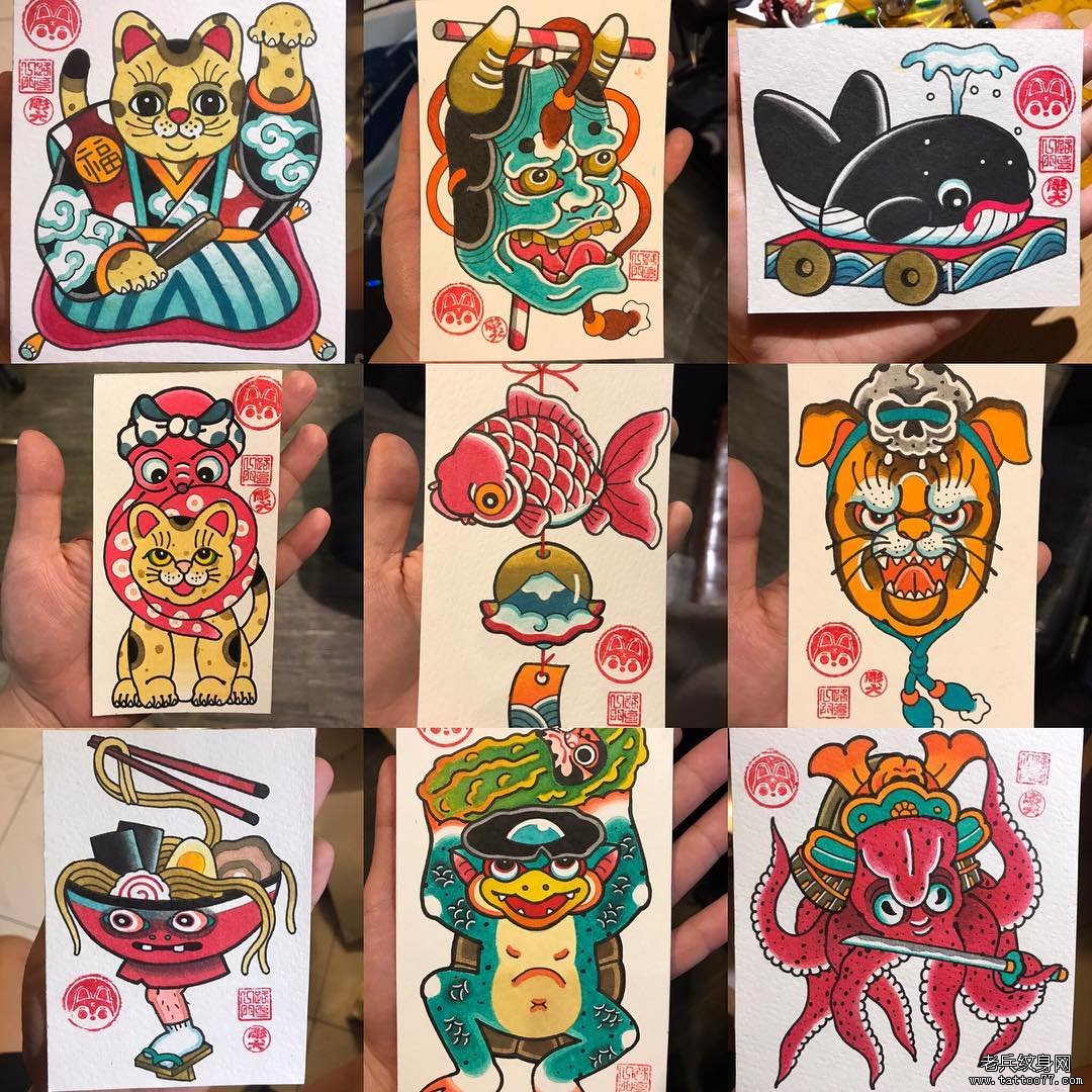 个性传统日式纹身手稿