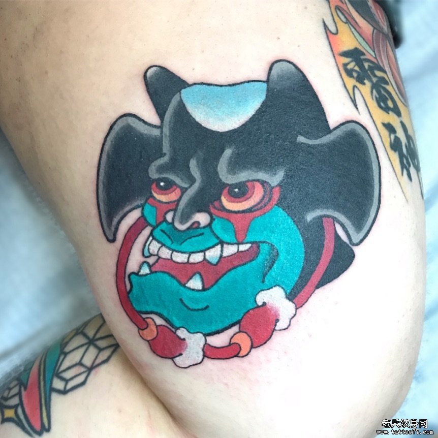 大腿日式个性纹身图案