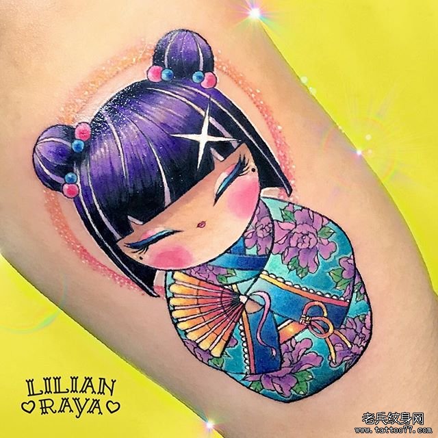 卡通小女孩纹身图案