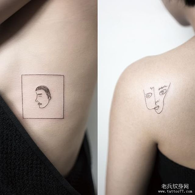 抽象 人脸纹身