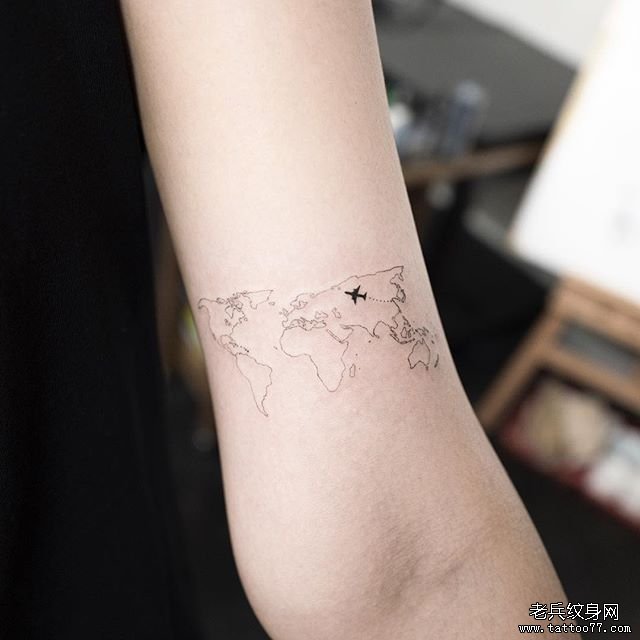 地图 手臂纹身