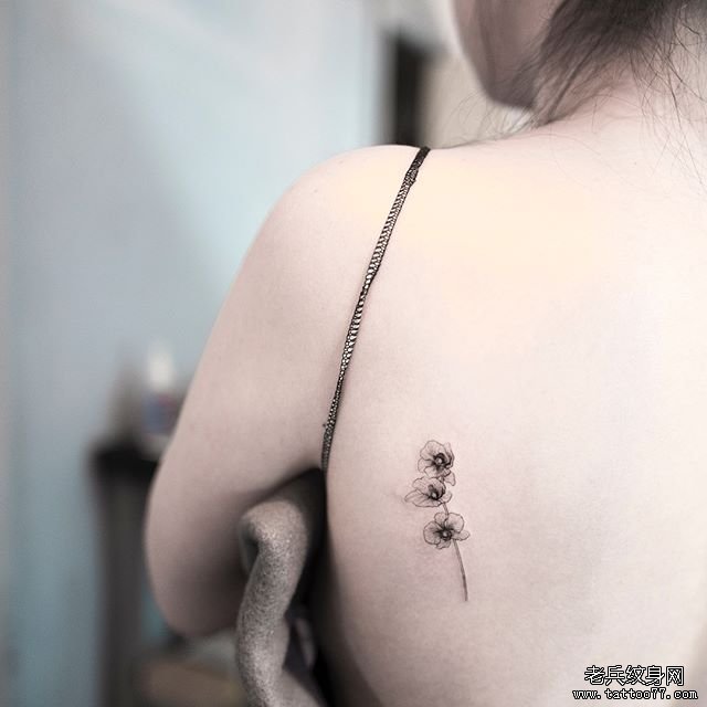 后背 花 小清新文身