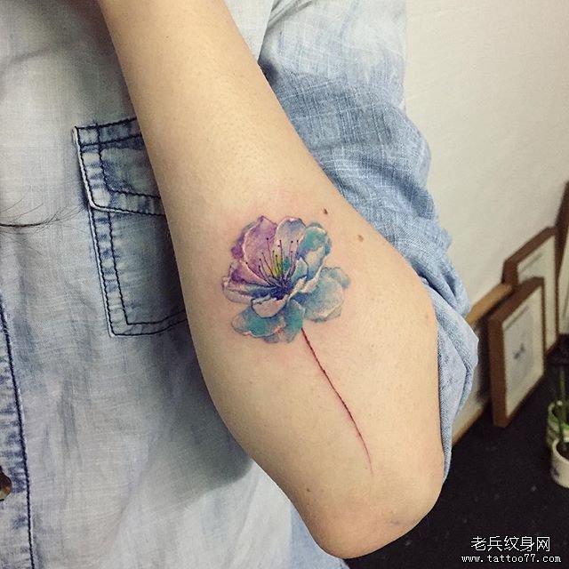 花卉 手臂 水彩tattoo
