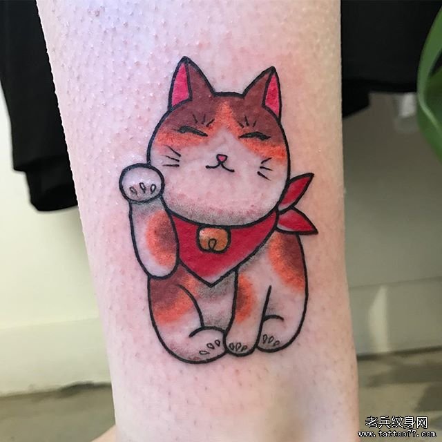 可爱招财猫纹身
