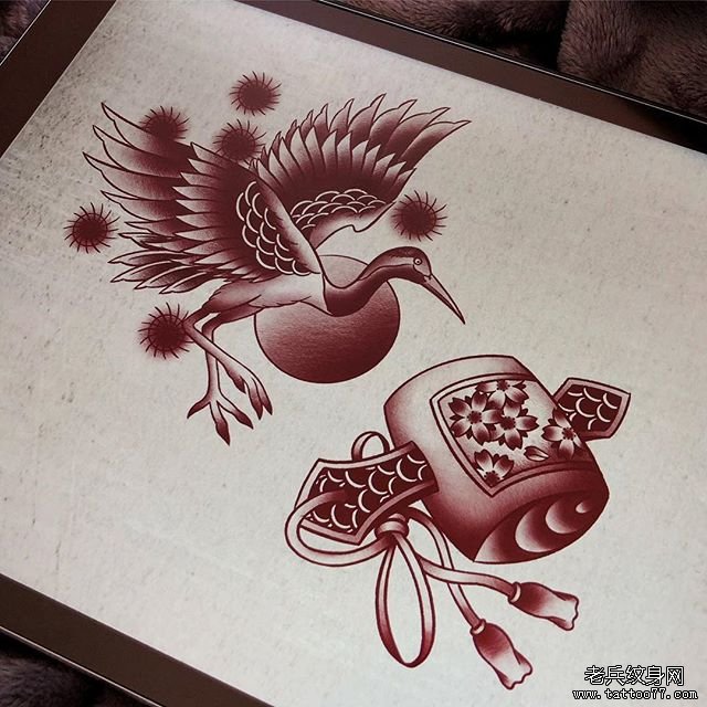 福锤鹤纹身
