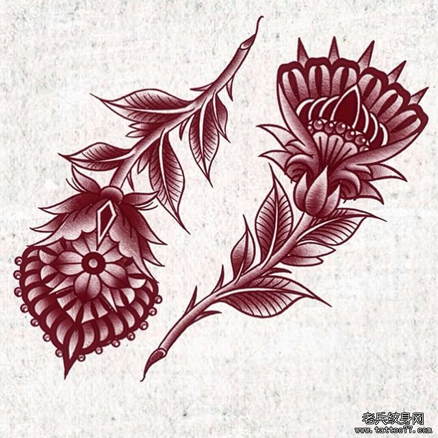 花手臂脚踝纹身
