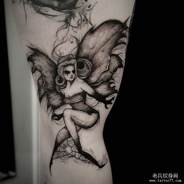 暗黑花仙子纹身