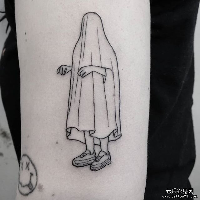 抽象女郎线条纹身