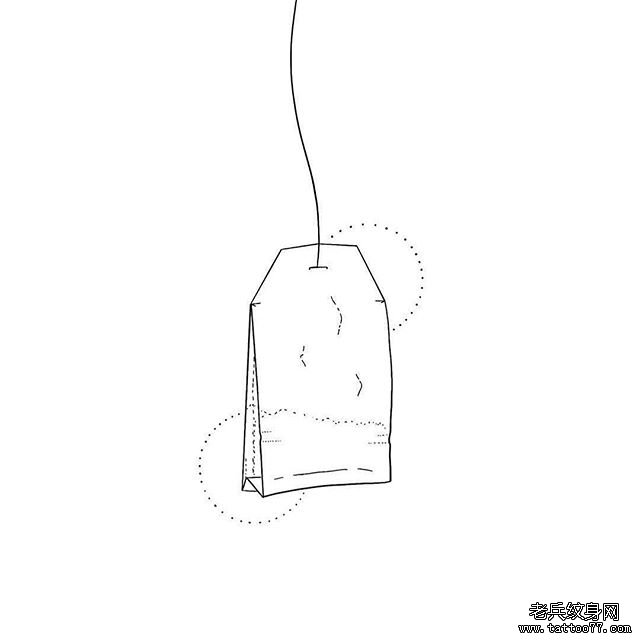 小清新茶包纹身图案