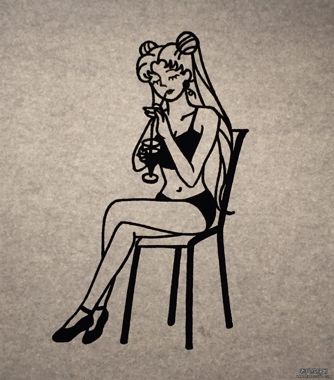 图腾美少女纹身