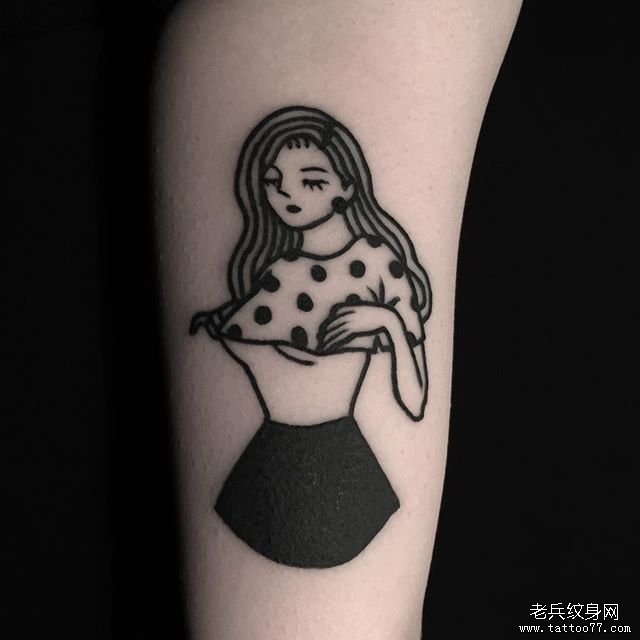 简约女郎纹身