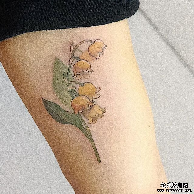 彩色林兰花纹身