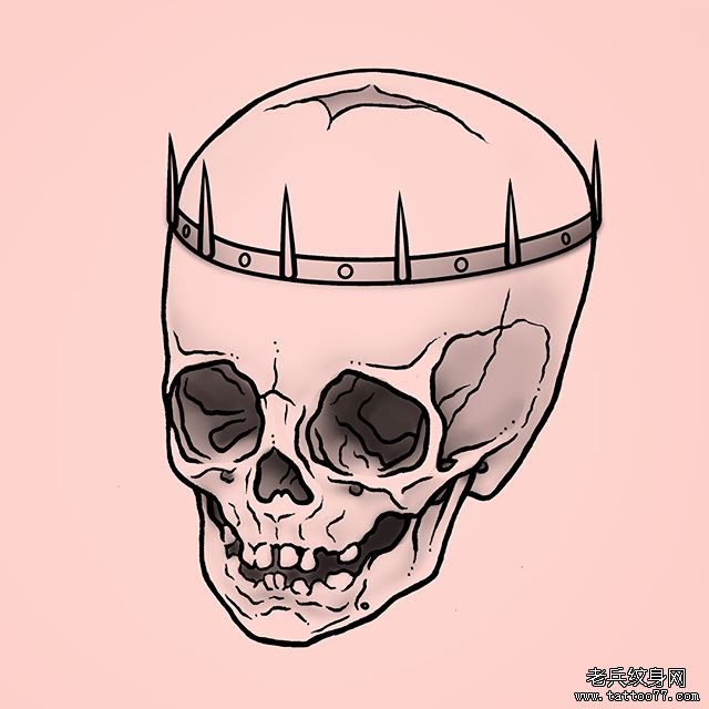 简笔骷髅纹身手稿