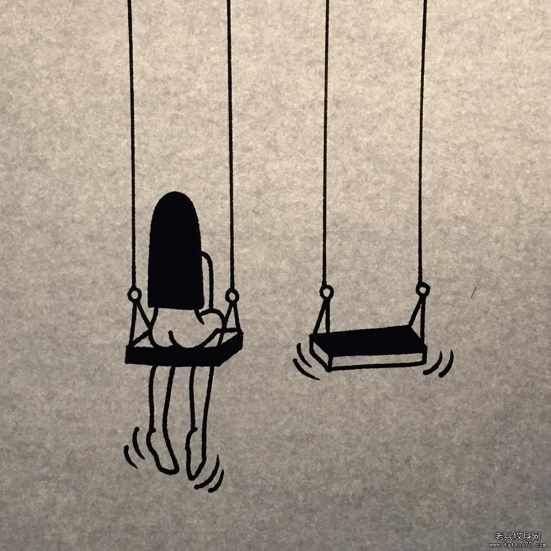 秋千纹身手稿